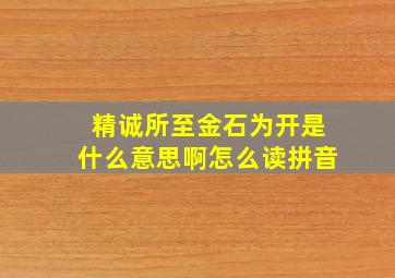 精诚所至金石为开是什么意思啊怎么读拼音