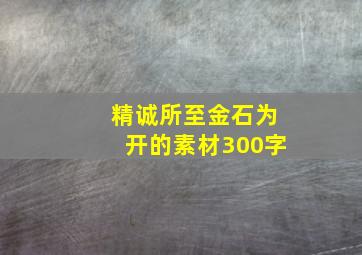 精诚所至金石为开的素材300字