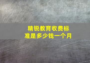 精锐教育收费标准是多少钱一个月