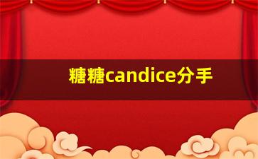 糖糖candice分手