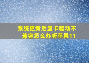 系统更新后显卡驱动不兼容怎么办呀苹果11