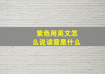 紫色用英文怎么说读音是什么