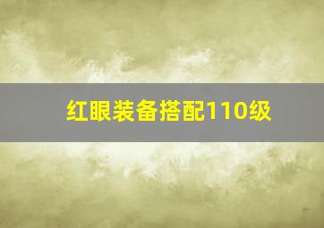 红眼装备搭配110级