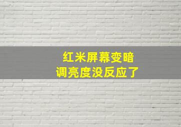 红米屏幕变暗调亮度没反应了