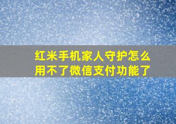 红米手机家人守护怎么用不了微信支付功能了