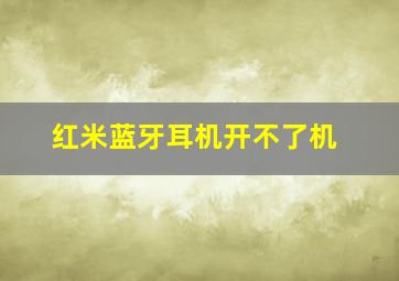 红米蓝牙耳机开不了机