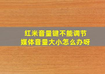 红米音量键不能调节媒体音量大小怎么办呀