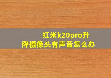 红米k20pro升降摄像头有声音怎么办