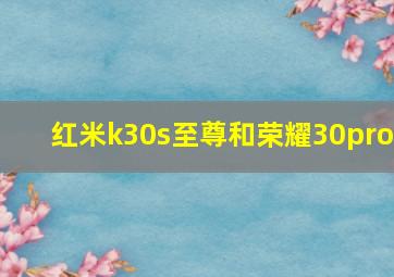 红米k30s至尊和荣耀30pro