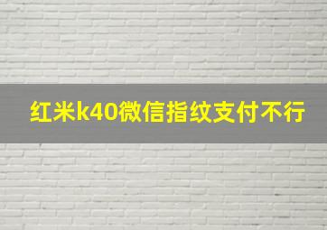 红米k40微信指纹支付不行