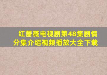 红蔷薇电视剧第48集剧情分集介绍视频播放大全下载