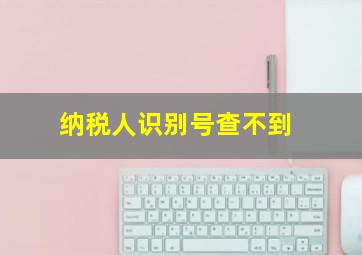 纳税人识别号查不到