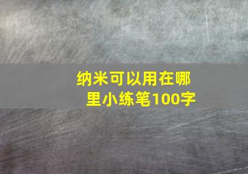 纳米可以用在哪里小练笔100字