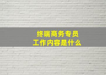 终端商务专员工作内容是什么