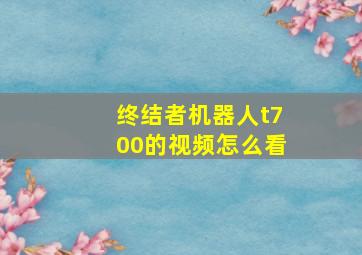 终结者机器人t700的视频怎么看