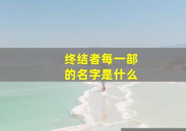 终结者每一部的名字是什么