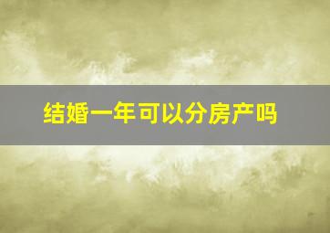 结婚一年可以分房产吗