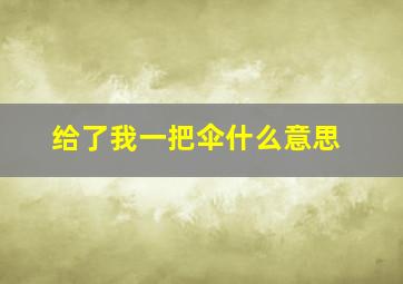 给了我一把伞什么意思