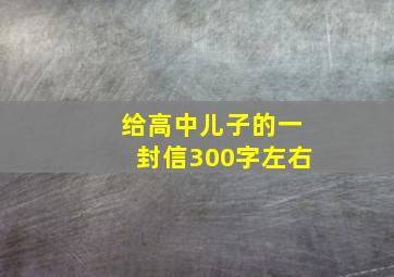 给高中儿子的一封信300字左右