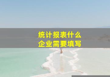 统计报表什么企业需要填写