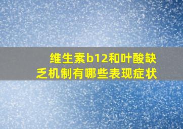 维生素b12和叶酸缺乏机制有哪些表现症状