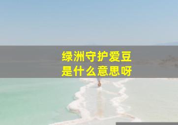 绿洲守护爱豆是什么意思呀