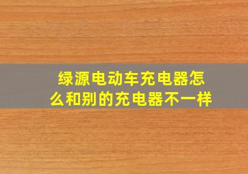 绿源电动车充电器怎么和别的充电器不一样