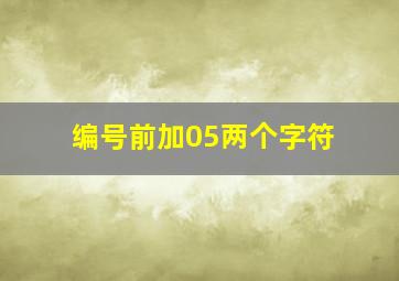 编号前加05两个字符