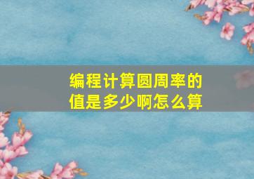 编程计算圆周率的值是多少啊怎么算