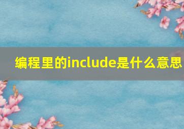 编程里的include是什么意思