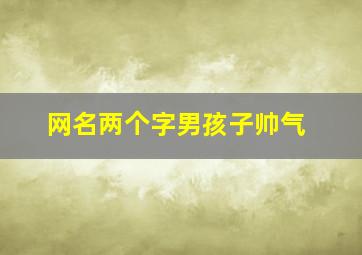 网名两个字男孩子帅气