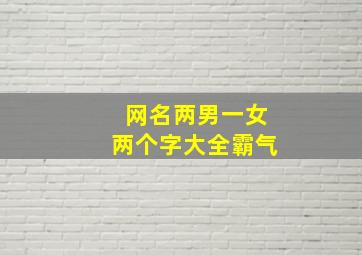 网名两男一女两个字大全霸气