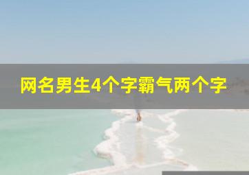 网名男生4个字霸气两个字