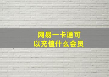 网易一卡通可以充值什么会员