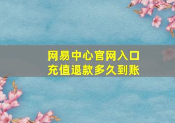 网易中心官网入口充值退款多久到账