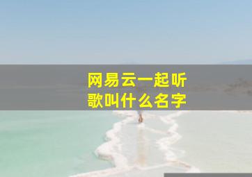 网易云一起听歌叫什么名字