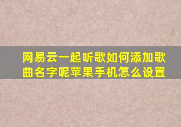 网易云一起听歌如何添加歌曲名字呢苹果手机怎么设置