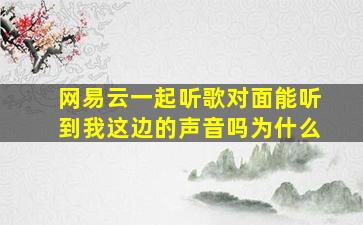 网易云一起听歌对面能听到我这边的声音吗为什么