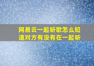 网易云一起听歌怎么知道对方有没有在一起听