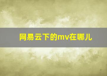 网易云下的mv在哪儿