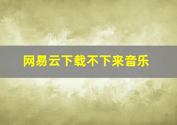 网易云下载不下来音乐