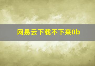 网易云下载不下来0b