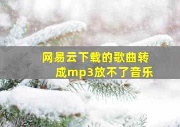 网易云下载的歌曲转成mp3放不了音乐