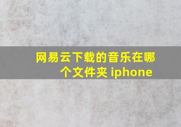 网易云下载的音乐在哪个文件夹 iphone