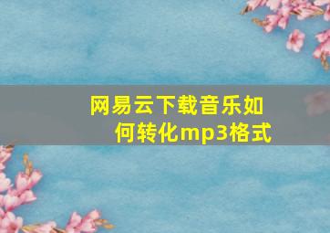 网易云下载音乐如何转化mp3格式