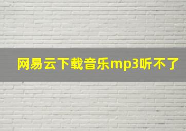 网易云下载音乐mp3听不了