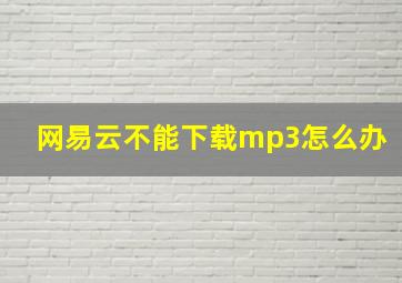 网易云不能下载mp3怎么办