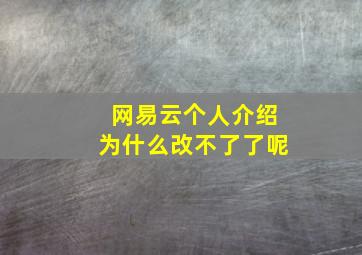 网易云个人介绍为什么改不了了呢