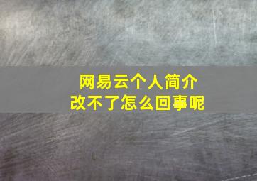 网易云个人简介改不了怎么回事呢