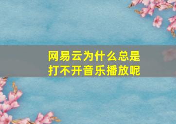 网易云为什么总是打不开音乐播放呢